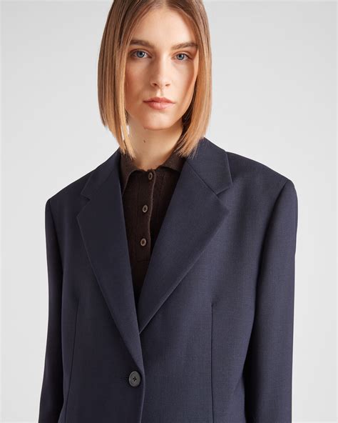 prada blazer women's|prada single breasted shell blazer.